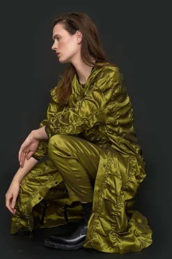 Changeant stretch frakke kjole