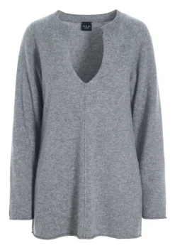 Cloud cashmere bluse med slids