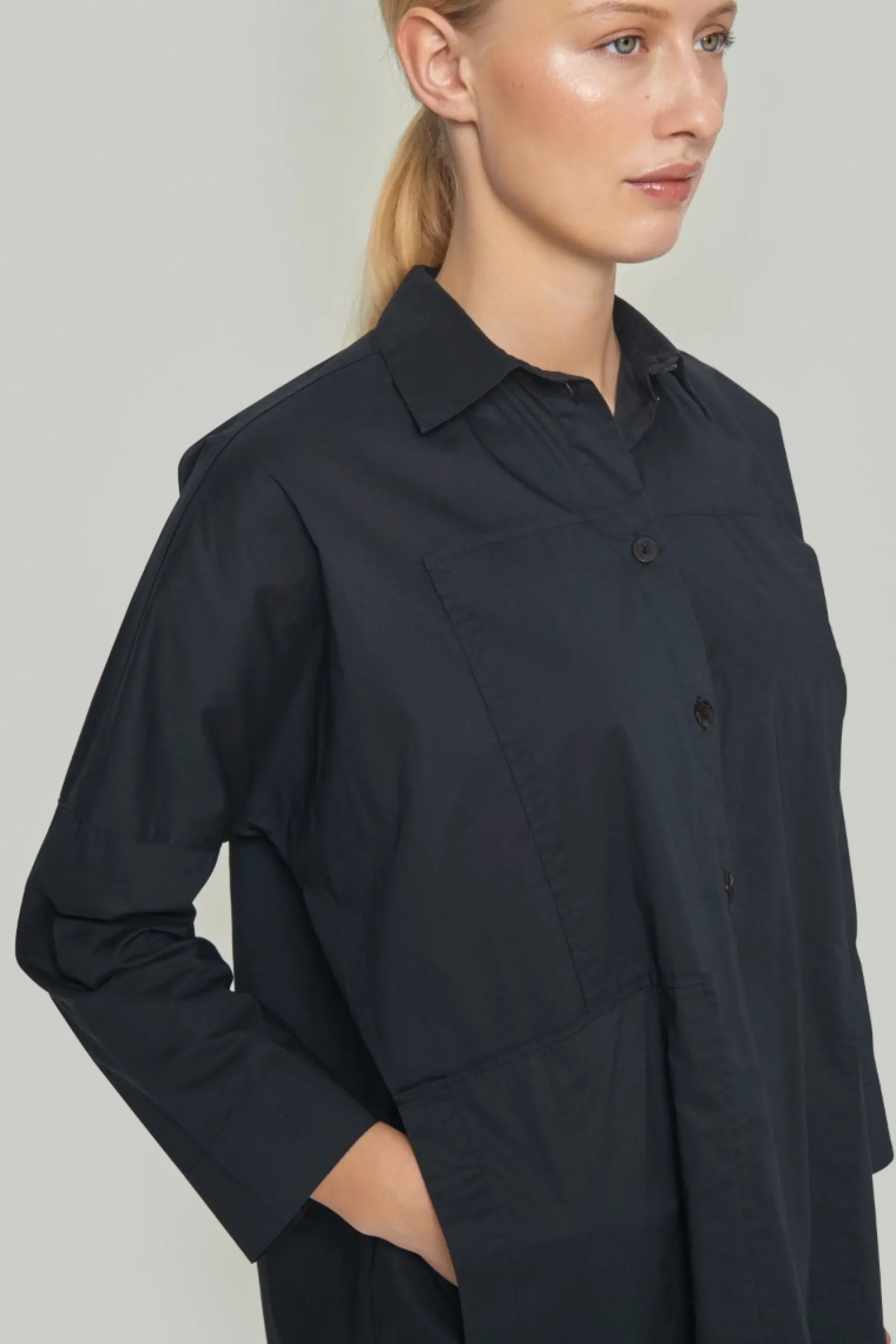 Core cotton skjortekjole