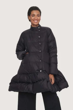 Feather down frakke med flæse