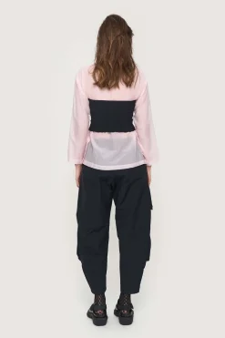 Fukkura poplin corsage top