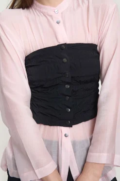Fukkura poplin corsage top