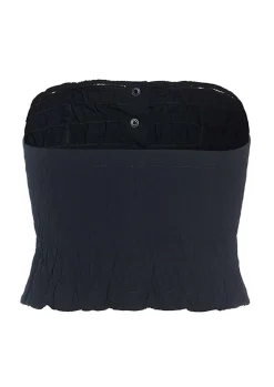 Fukkura poplin corsage top