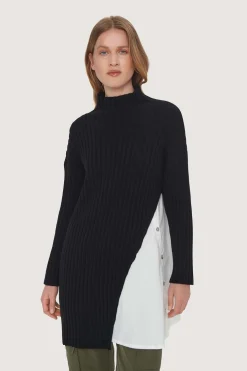 Gamine knit lang bluse