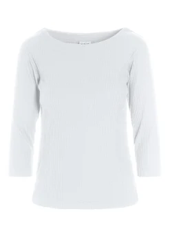 Globe rib bluse med 3/4 ærme