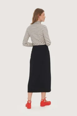 Globe stripe højhalset bluse