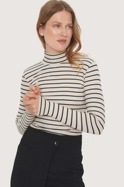 Globe stripe højhalset bluse