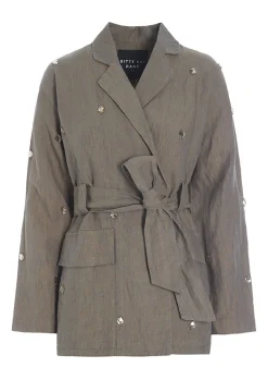 Lazy linen jakke med sten