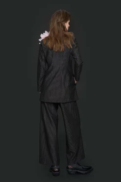 Pinstripe jersey blazer jakke