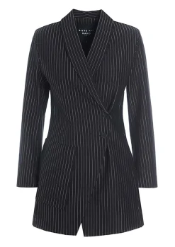 Pinstripe jersey blazer jakke