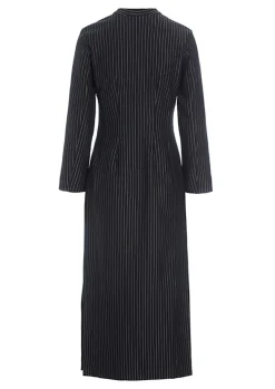 Pinstripe jersey lang kjole