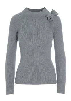 Saku knit bluse med sløjfe