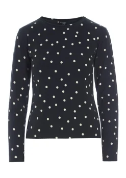 Scattered dot jersey bluse
