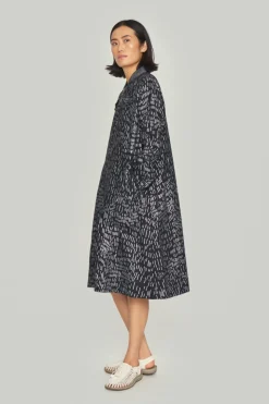 Silver stick kjole med lynlås