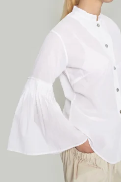 Vellum voile skjorte med vide ærmer
