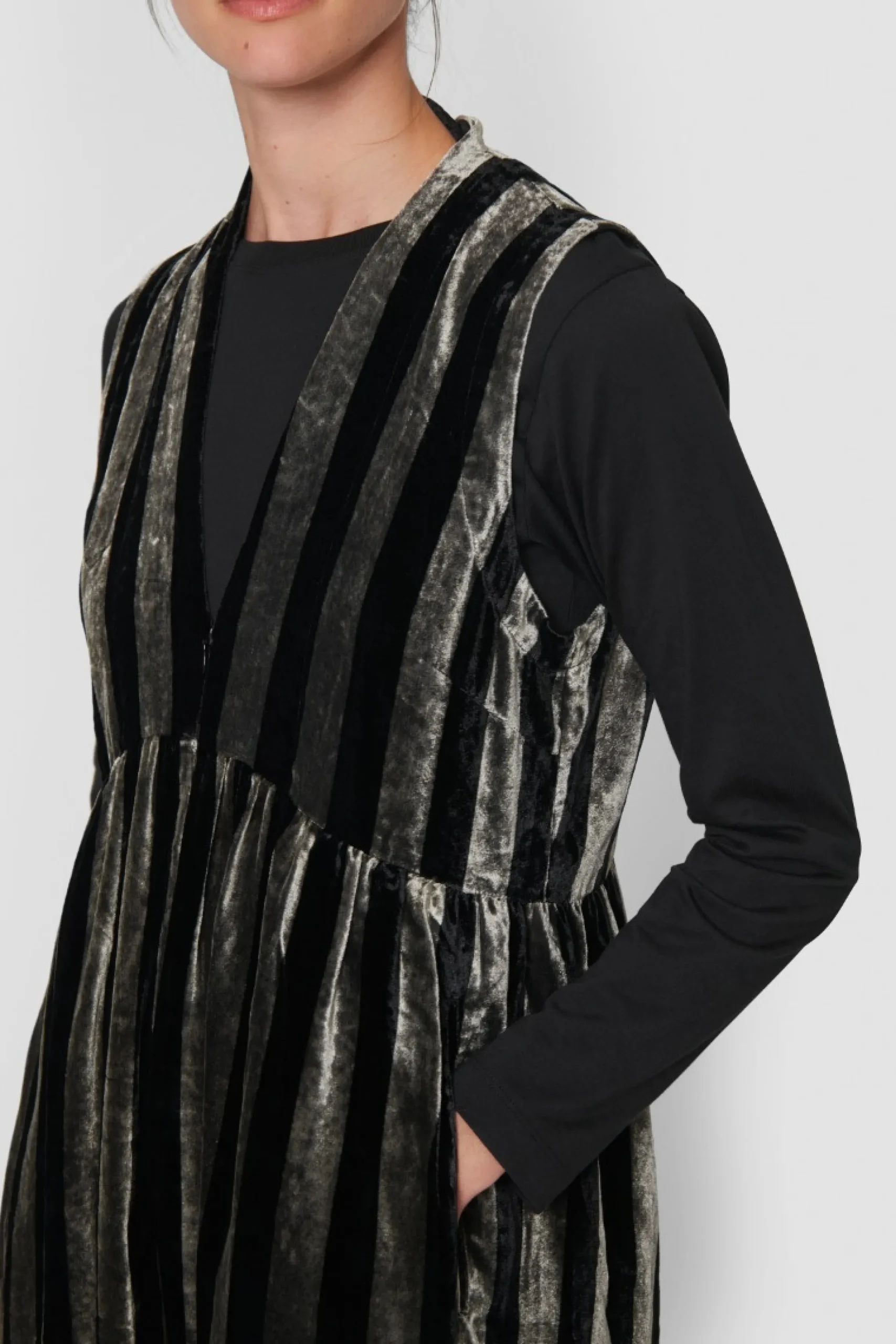 Velvet stripe buksedragt